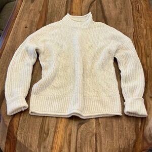 RACHEL RACHEL ROY Cream Cable Knit Mock Neck Sweater Women's Medium